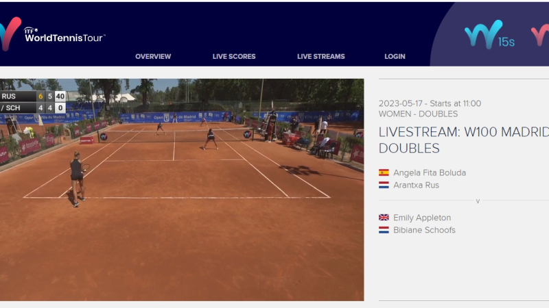 Sigue el II Open Villa de Madrid W100 en el streaming de ITF